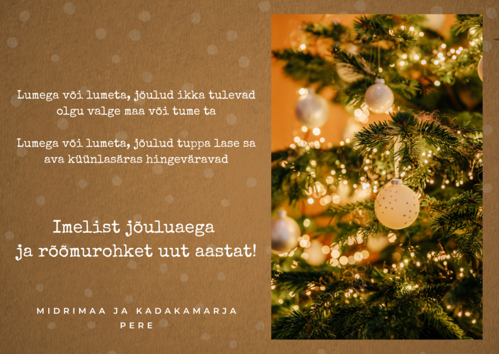 Pühade tervitus Midrimaalt