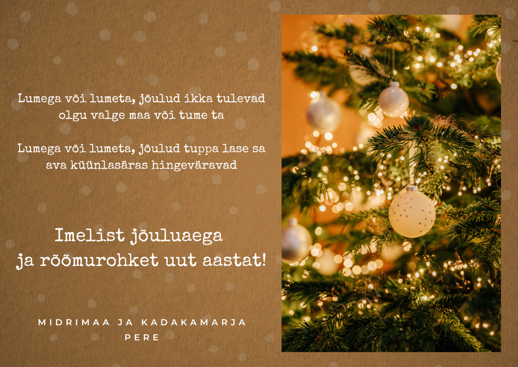 Pühade tervitus Midrimaalt